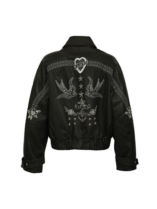 Giubbino Guanciale in pelle bubble con ricami PINKO | 105793 A2U7Z99